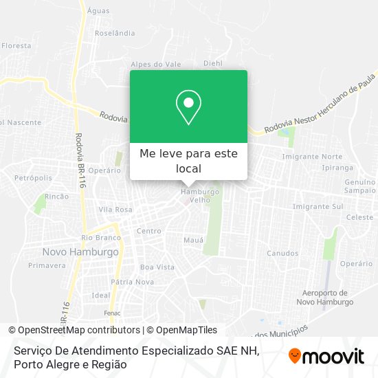 Serviço De Atendimento Especializado SAE NH mapa