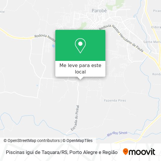 Piscinas igui de Taquara/RS mapa