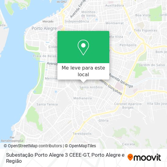 Subestação Porto Alegre 3 CEEE-GT mapa