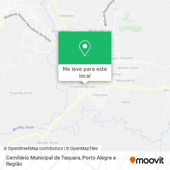 Cemitério Municipal de Taquara mapa