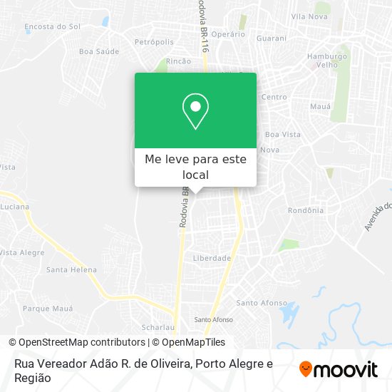 Rua Vereador Adão R. de Oliveira mapa