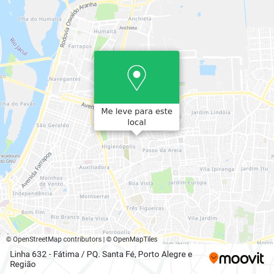 Linha 632 - Fátima / PQ. Santa Fé mapa