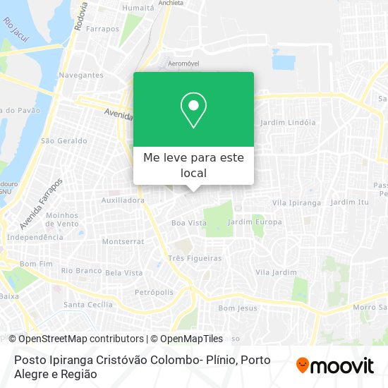 Posto Ipiranga Cristóvão Colombo- Plínio mapa