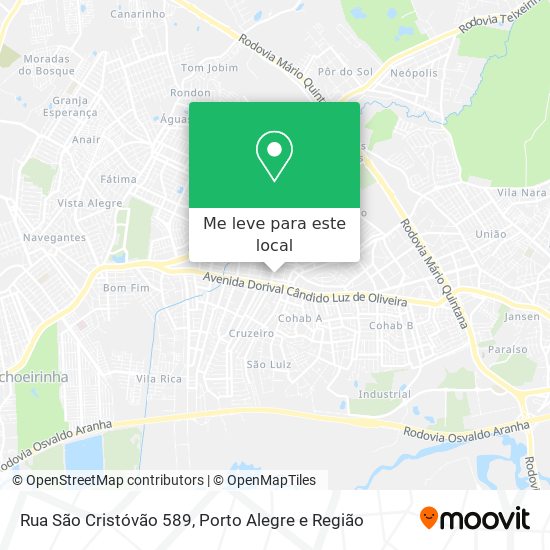 Rua São Cristóvão 589 mapa