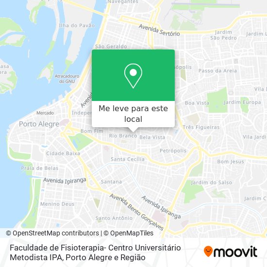 Faculdade de Fisioterapia- Centro Universitário Metodista IPA mapa