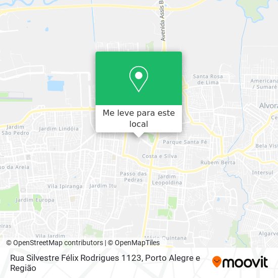 Rua Silvestre Félix Rodrigues 1123 mapa