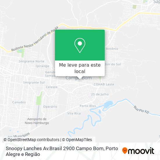 Snoopy Lanches Av.Brasil 2900 Campo Bom mapa