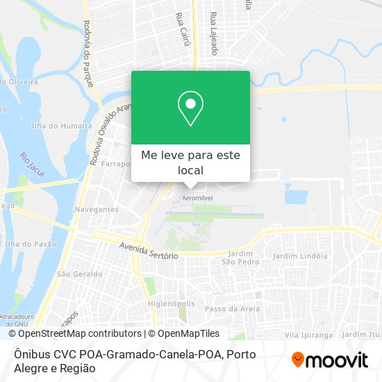 Ônibus CVC POA-Gramado-Canela-POA mapa