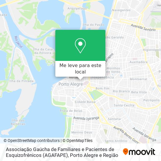 Associação Gaúcha de Familiares e Pacientes de Esquizofrênicos (AGAFAPE) mapa