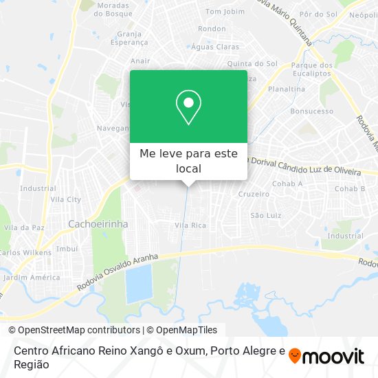 Centro Africano Reino Xangô e Oxum mapa
