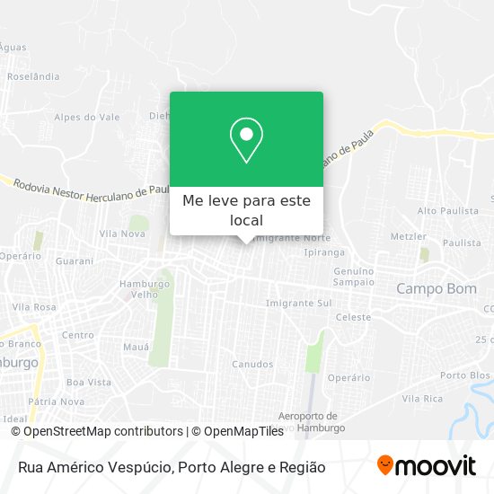 Rua Américo Vespúcio mapa