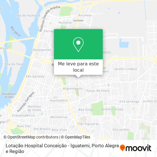 Lotação Hospital Conceição - Iguatemi mapa