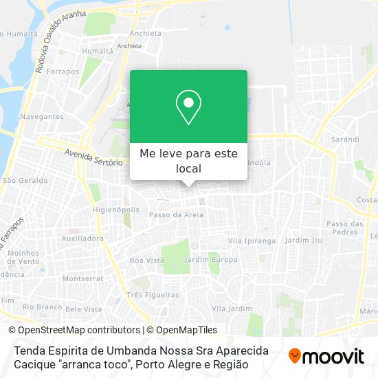 Tenda Espirita de Umbanda Nossa Sra Aparecida Cacique "arranca toco" mapa