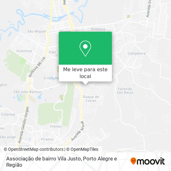 Associação de bairro Vila Justo mapa