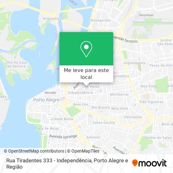 Rua Tiradentes 333 - Independência mapa