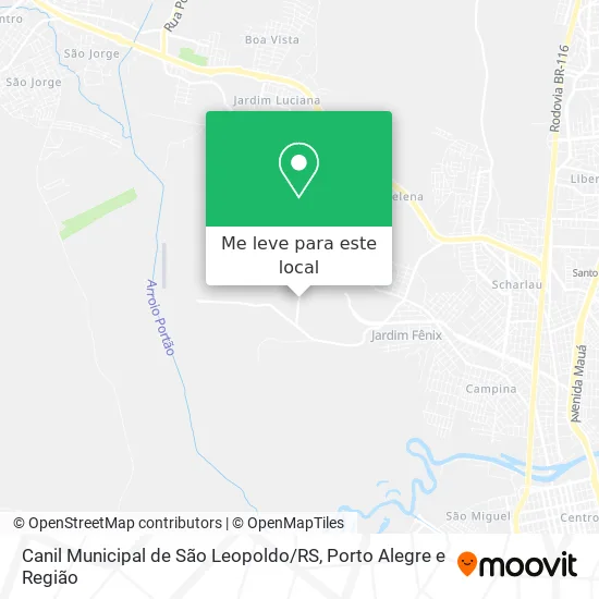 Canil Municipal de São Leopoldo / RS mapa