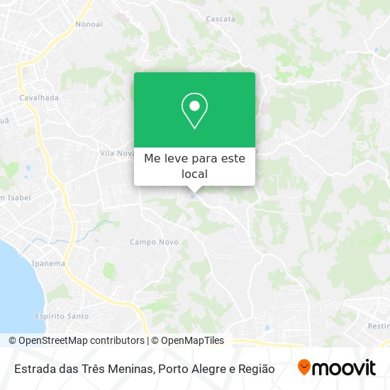 Estrada das Três Meninas mapa