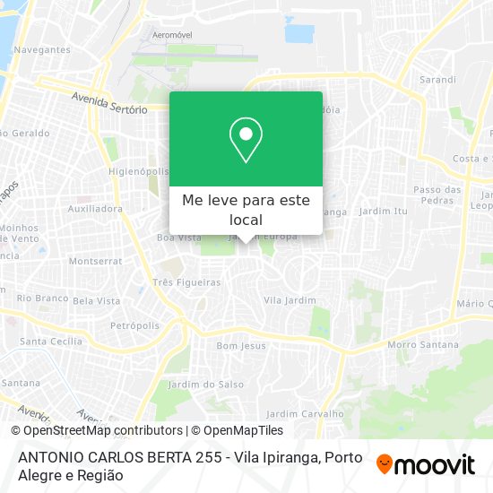 ANTONIO CARLOS BERTA 255 - Vila Ipiranga mapa