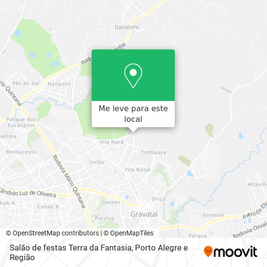 Salão de festas Terra da Fantasia mapa