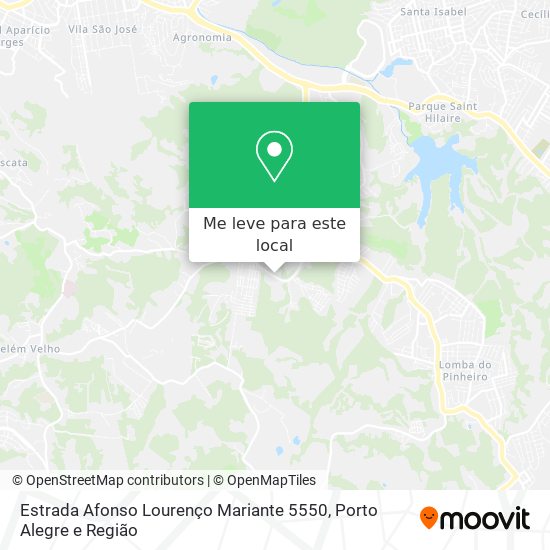Estrada Afonso Lourenço Mariante 5550 mapa