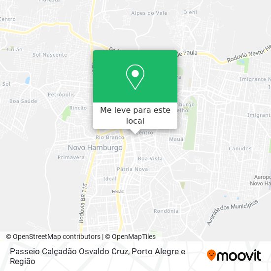 Passeio Calçadão Osvaldo Cruz mapa