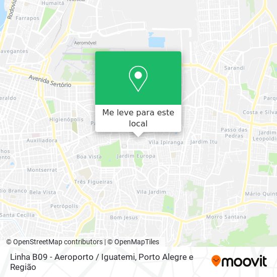 Linha B09 - Aeroporto / Iguatemi mapa
