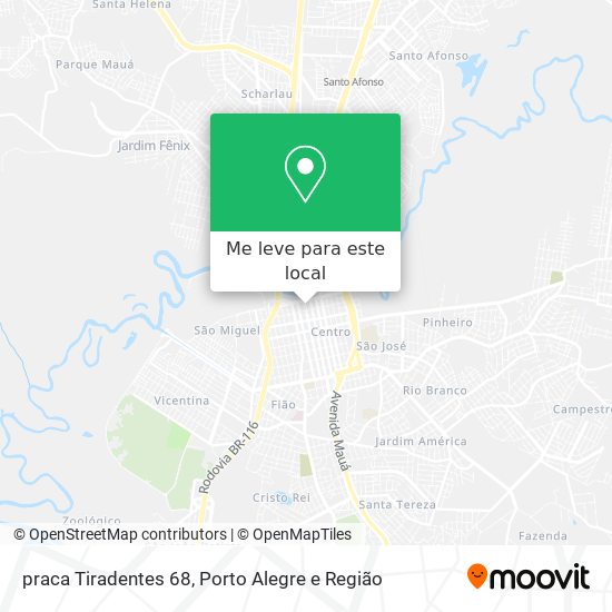 praca Tiradentes 68 mapa