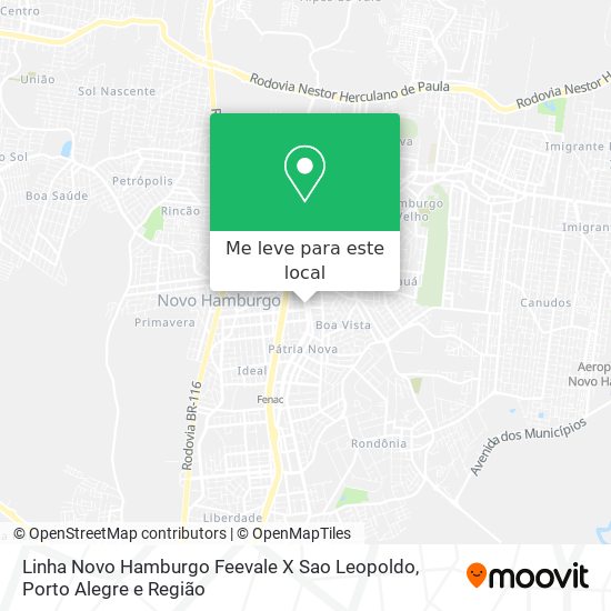 Linha Novo Hamburgo Feevale X Sao Leopoldo mapa