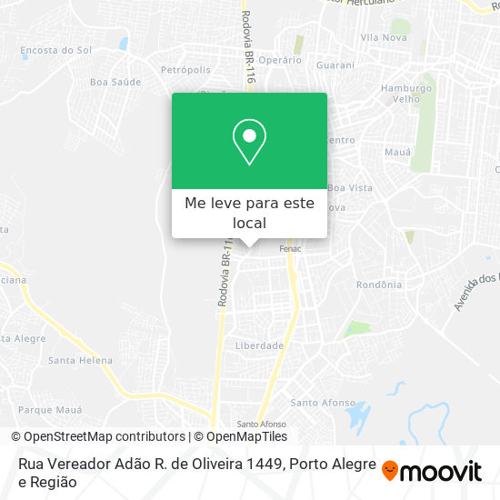Rua Vereador Adão R. de Oliveira 1449 mapa