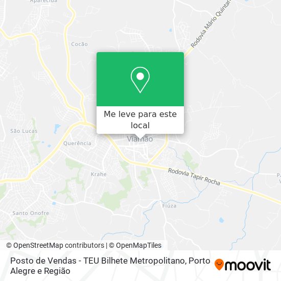 Posto de Vendas - TEU Bilhete Metropolitano mapa