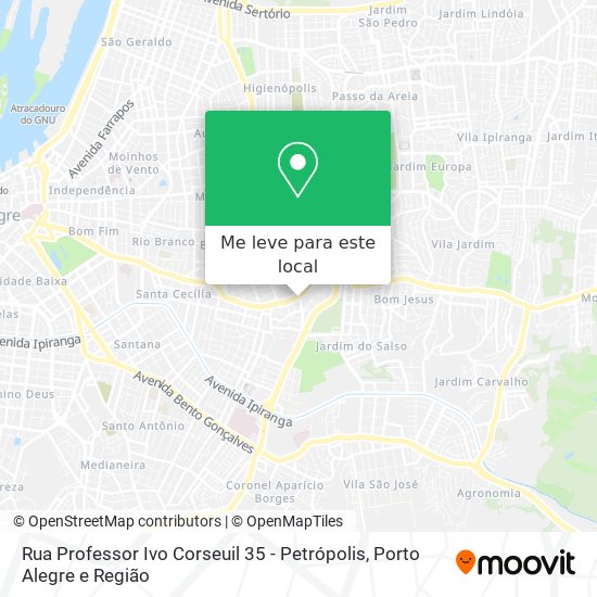 Rua Professor Ivo Corseuil 35 - Petrópolis mapa