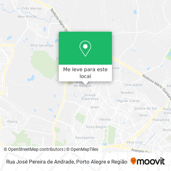 Rua José Pereira de Andrade mapa