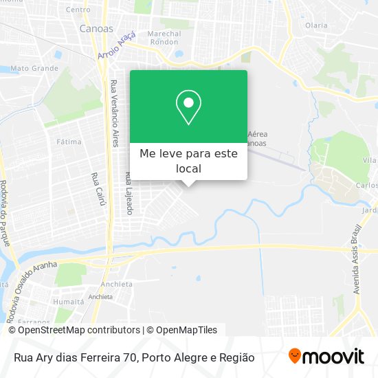 Rua Ary dias Ferreira 70 mapa