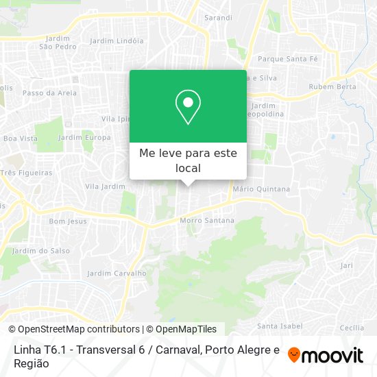 Linha T6.1 - Transversal 6 / Carnaval mapa