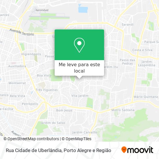 Rua Cidade de Uberlândia mapa