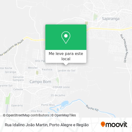 Rua Idalino João Martin mapa