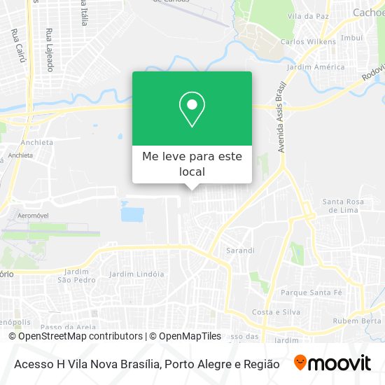 Acesso H Vila Nova Brasília mapa