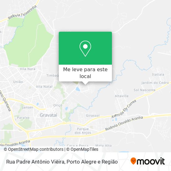 Rua Padre Antônio Viêira mapa