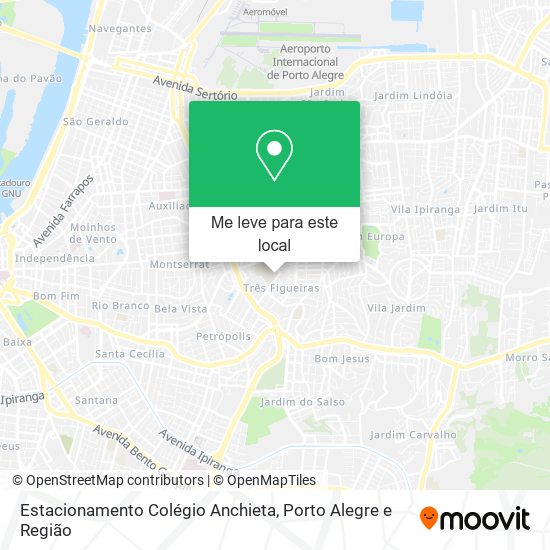 Estacionamento Colégio Anchieta mapa