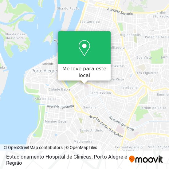 Estacionamento Hospital de Clinicas mapa