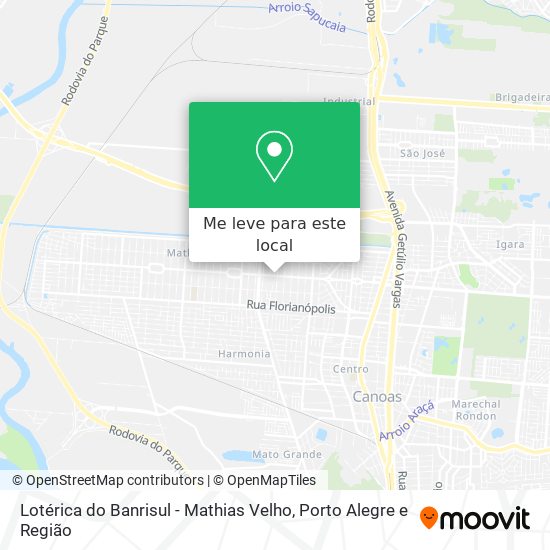 Lotérica do Banrisul - Mathias Velho mapa