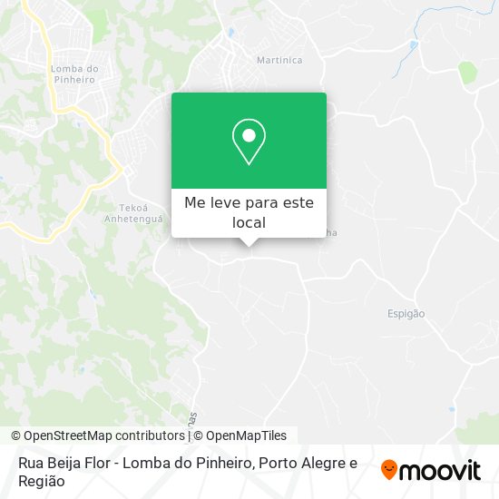 Rua Beija Flor - Lomba do Pinheiro mapa