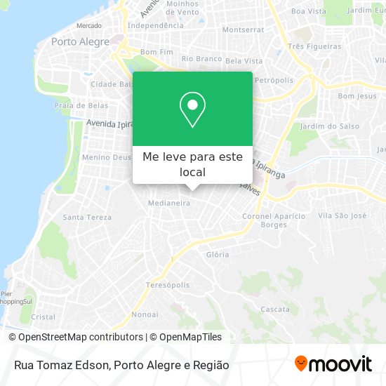 Rua Tomaz Edson mapa
