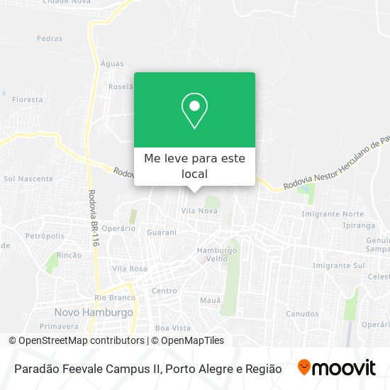 Paradão Feevale Campus II mapa