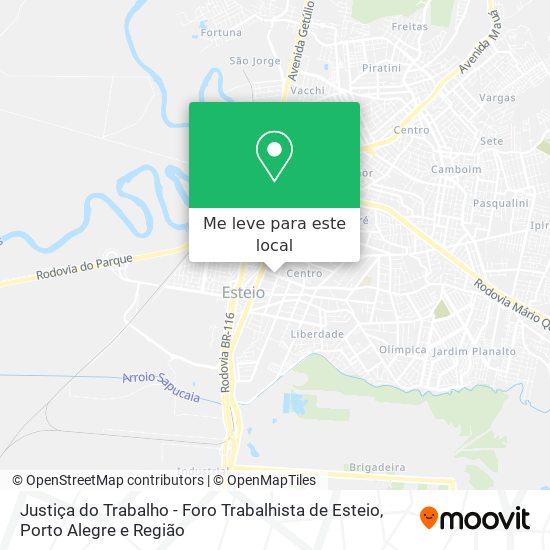 Justiça do Trabalho - Foro Trabalhista de Esteio mapa