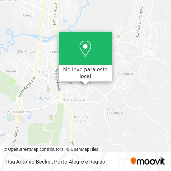 Rua Antônio Becker mapa