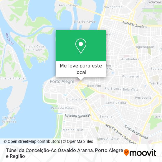 Túnel da Conceição-Ac Osvaldo Aranha mapa