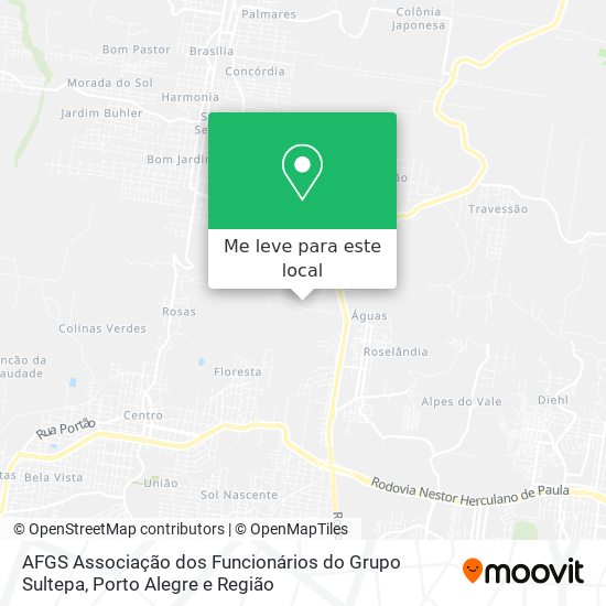 AFGS Associação dos Funcionários do Grupo Sultepa mapa