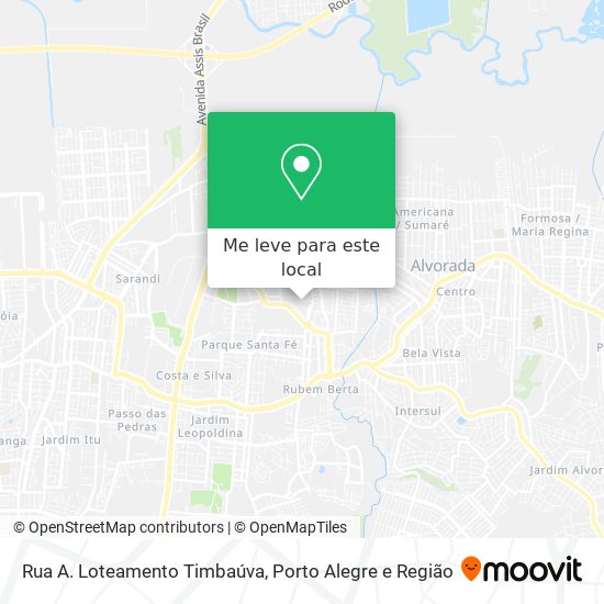 Rua A. Loteamento Timbaúva mapa