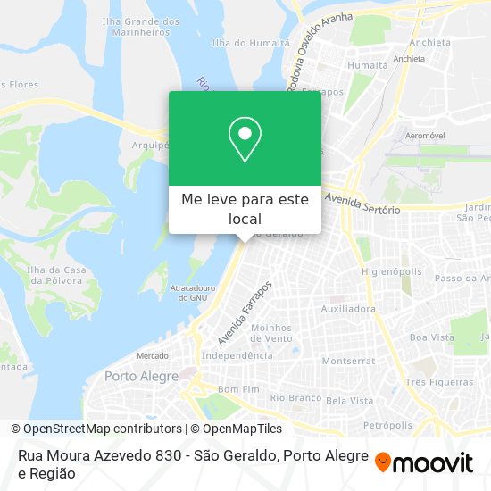 Rua Moura Azevedo 830 - São Geraldo mapa